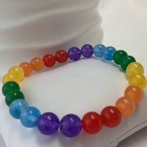 PRIDE Stretch Beaded Bracelet in Jade